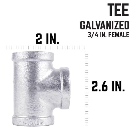 STZ Industries 1 in. FIP each X 1 in. D FIP 1 in. D FIP Galvanized Malleable Iron Tee, Pack of 5
