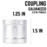 STZ Industries 1/2 in. FIP each X 1/2 in. D FIP Galvanized Malleable Iron Coupling, Pack of 5