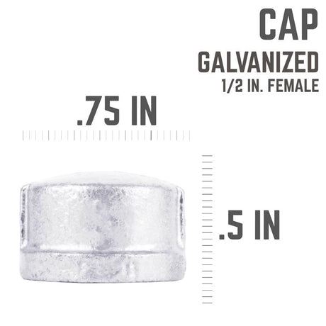 STZ Industries 1/2 in. FIP each Galvanized Malleable Iron Cap, Pack of 5