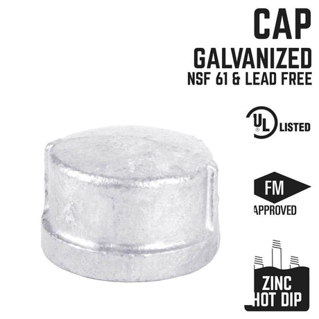 STZ Industries 1 in. FIP each Galvanized Malleable Iron Cap, Pack of 5
