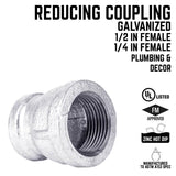 STZ Industries 1/2 in. FIP each X 1/4 in. D FIP Galvanized Malleable Iron Reducing Coupling