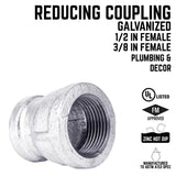 STZ Industries 1/2 in. FIP each X 3/8 in. D FIP Galvanized Malleable Iron Reducing Coupling, Pack of 5