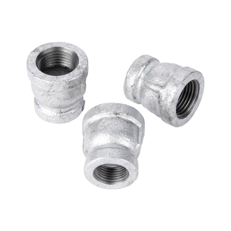 STZ Industries 1/2 in. FIP each X 3/8 in. D FIP Galvanized Malleable Iron Reducing Coupling, Pack of 5