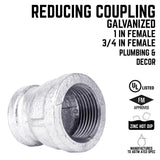 STZ Industries 1 in. FIP each X 3/4 in. D FIP Galvanized Malleable Iron Reducing Coupling, Pack of 5