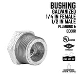 STZ Industries 1/2 in. MIP each X 1/4 in. D FIP Galvanized Malleable Iron Hex Bushing, Pack of 5