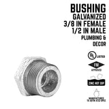 STZ Industries 1/2 in. MIP each X 3/8 in. D FIP Galvanized Malleable Iron Hex Bushing, Pack of 5