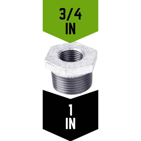STZ Industries 1 in. MIP each X 3/4 in. D FIP Galvanized Malleable Iron Hex Bushing, Pack of 5