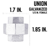 STZ Industries 1/2 in. FIP each X 1/2 in. D FIP Galvanized Malleable Iron Union, Pack of 5