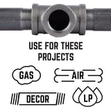 STZ Industries 1/2 in. FIP each X 1/2 in. D FIP 1/2 in. D FIP Black Malleable Iron Tee, Pack of 5