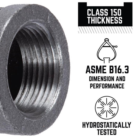 STZ Industries 3/4 in. FIP each X 3/4 in. D FIP 3/4 in. D FIP Black Malleable Iron Tee, Pack of 5