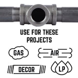 STZ Industries 3/4 in. FIP each X 3/4 in. D FIP 3/4 in. D FIP Black Malleable Iron Tee, Pack of 5