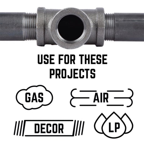 STZ Industries 3/4 in. FIP each X 3/4 in. D FIP 3/4 in. D FIP Black Malleable Iron Tee, Pack of 5