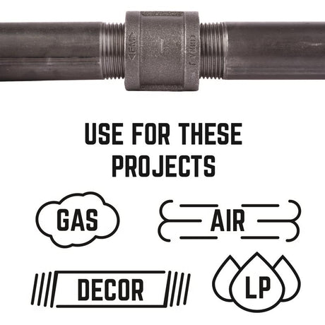STZ Industries 1/2 in. FIP each X 1/2 in. D FIP Black Malleable Iron Coupling, Pack of 5