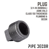 STZ Industries 3/4 in. MIP each Black Malleable Iron Plug, Pack of 5