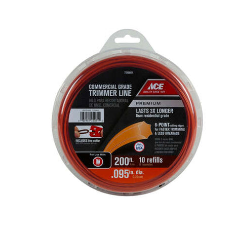 Ace Premium Commercial Grade 0.095 in. D X 200 ft. L Trimmer Line, Pack of 6