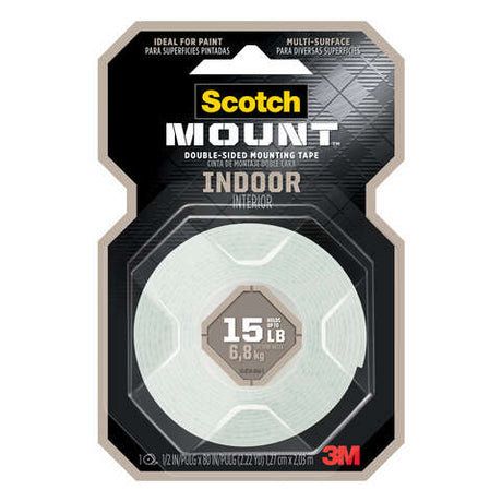 3M Scotch-Mount 80 in. L X 1/2 in. W Double-Sided Mounting Tape, Pack of 6