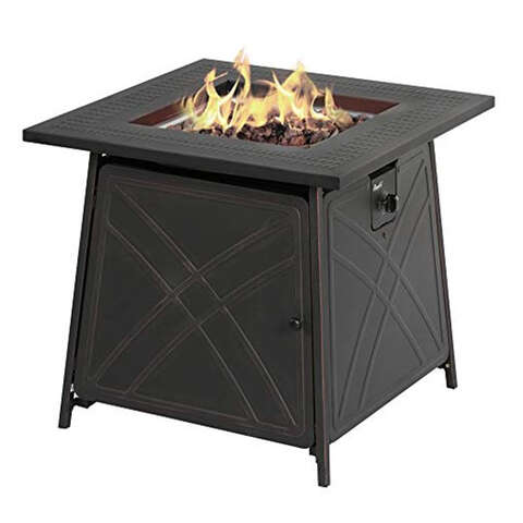 Living Accents 28 in. W Steel Square Propane Fire Pit