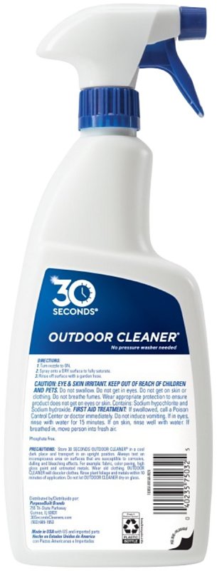 30 Seconds 1Q30SA Outdoor Cleaner, 1 qt Bottle, Liquid, Light Yellow, Pack of 6