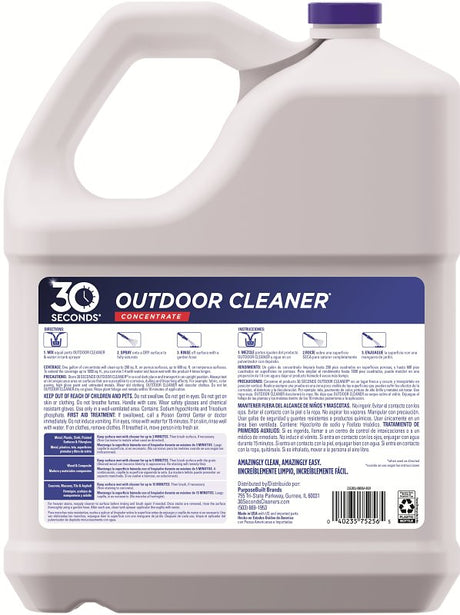 30 Seconds 2.5G30S Concentrated Outdoor Cleaner, 2.5 gal Bottle, Liquid, Light Yellow, Pack of 2