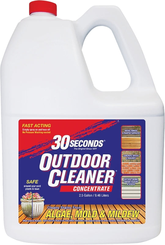 30 Seconds 2.5G30S Concentrated Outdoor Cleaner, 2.5 gal Bottle, Liquid, Light Yellow, Pack of 2