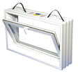 Duo-Corp 3220HOPF8 Hopper Basement Window, 7-7/8 in W Actual, 20 in H Actual, Glass Glass/Screen, Vinyl Frame