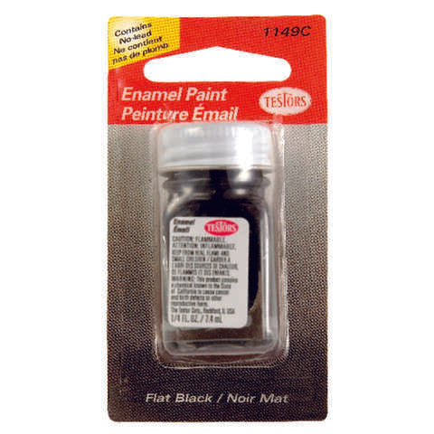 Testors Flat Black Hobby Paint 0.25 oz, Pack of 6