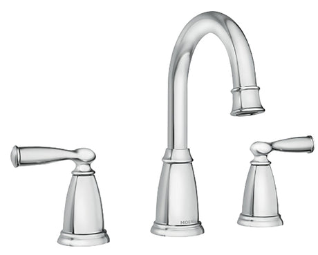 Moen Banbury Series 84947 Bathroom Faucet, 1.2 gpm, 2-Handle, 3-Faucet Hole, Metal, Chrome, Lever Handle