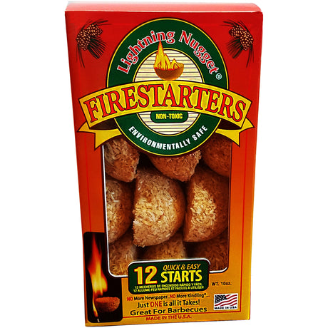 Lightning Nugget Natural Pine Fire Starter 15 min 12 pk, Pack of 20