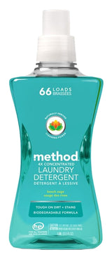 method 1489 Laundry Detergent, 53.5 oz Bottle, Liquid, Pleasant