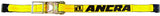 Ancra 500 Series 48987-20 Strap, 3 in W, 27 ft L, Polyester, Yellow, 5400 lb Working Load, Hook End