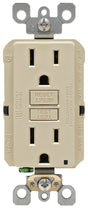 Leviton R01-GFNT1-0KI GFCI Duplex Receptacle, Polycarbonate, Ivory, 2-Pole, 15 A, 3-Wire, Back, Side Wiring
