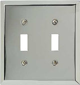 Amerelle 161TT Wallplate, 4-15/16 in L, 4-9/16 in W, 2 -Gang, Steel, Polished Chrome