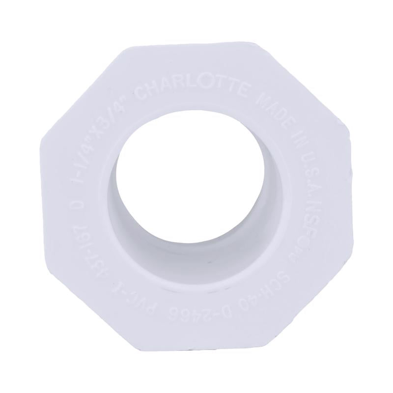 Charlotte Pipe Schedule 40 1-1/4 in. Slip X 3/4 in. D Slip PVC Reducing Bushing 1 pk