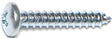 Midwest Fastener 03242 Screw, #8 Thread, Coarse Thread, Phillips Drive, Self-Tapping, Sharp Point, Steel, Zinc, 100/PK