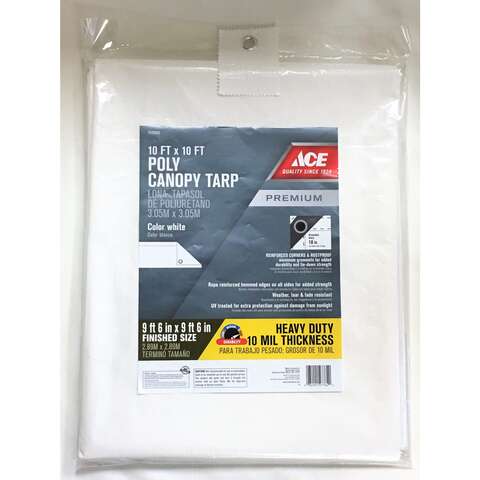 Ace 10 ft. W X 10 ft. L Heavy Duty Polyethylene Canopy Tarp White