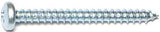 Midwest Fastener 03253 Screw, Coarse Thread, Pan Head, Phillips Drive, Self-Tapping, Sharp Point, Steel, 100/PK