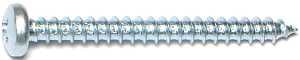 Midwest Fastener 03253 Screw, Coarse Thread, Pan Head, Phillips Drive, Self-Tapping, Sharp Point, Steel, 100/PK