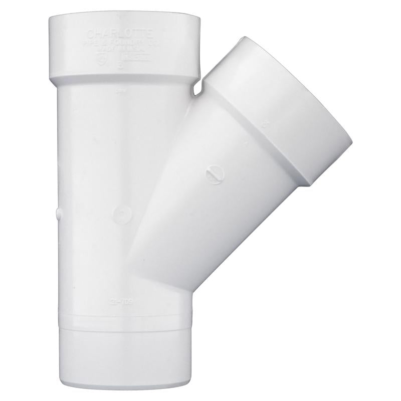 Charlotte Pipe Schedule 40 3 in. Hub X 3 in. D Hub PVC Street Wye 1 pk