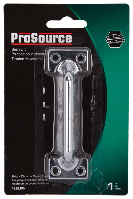 ProSource 20902CHB-PS Sash Lift, 3-7/8 in L Handle, Zinc, Chrome