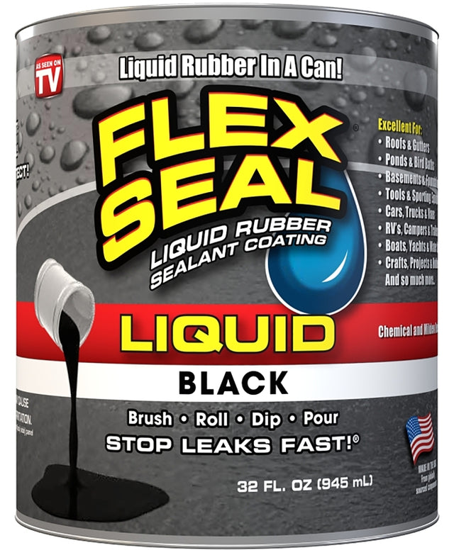 Flex Seal LFSBLKR32 Rubberized Coating, Black, 32 oz Can