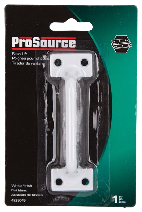 ProSource 20902PHB-PS Sash Lift, 3-7/8 in L Handle, Zinc, White