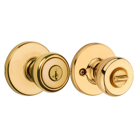 Kwikset 400T 3 RCAL RCSV1 Entry Knob, Polished Brass, 3 Grade