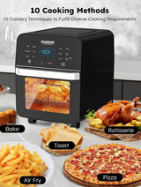 Nuwave 38040 Air Fryer Oven, 15.5 qt, 900, 1500, 1800 W, 1-Basket, LED Touch Pad Control, Black