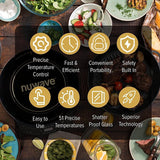 Nuwave 30242 Induction Cooktop with Ceramic Fry Pan, 1300 W, Ceramic, Black