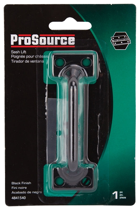 ProSource 20902PKB-PS Sash Lift, 3-7/8 in L Handle, Zinc, Black