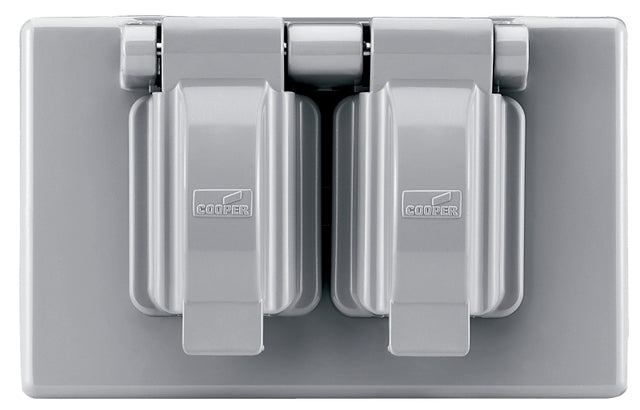 Eaton Wiring Devices S1962 Cover, 4-9/16 in L, 2-7/8 in W, Rectangular, Thermoplastic, Gray