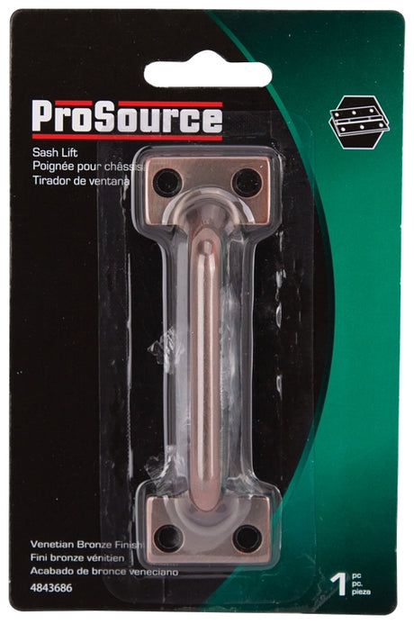ProSource 20902PWH-PS Sash Lift, 3-7/8 in L Handle, Die-Cast Zinc, Venetian Bronze