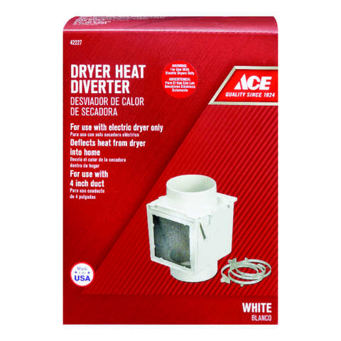 Ace 4 in. L X 4 in. D White Plastic Heat Diverter