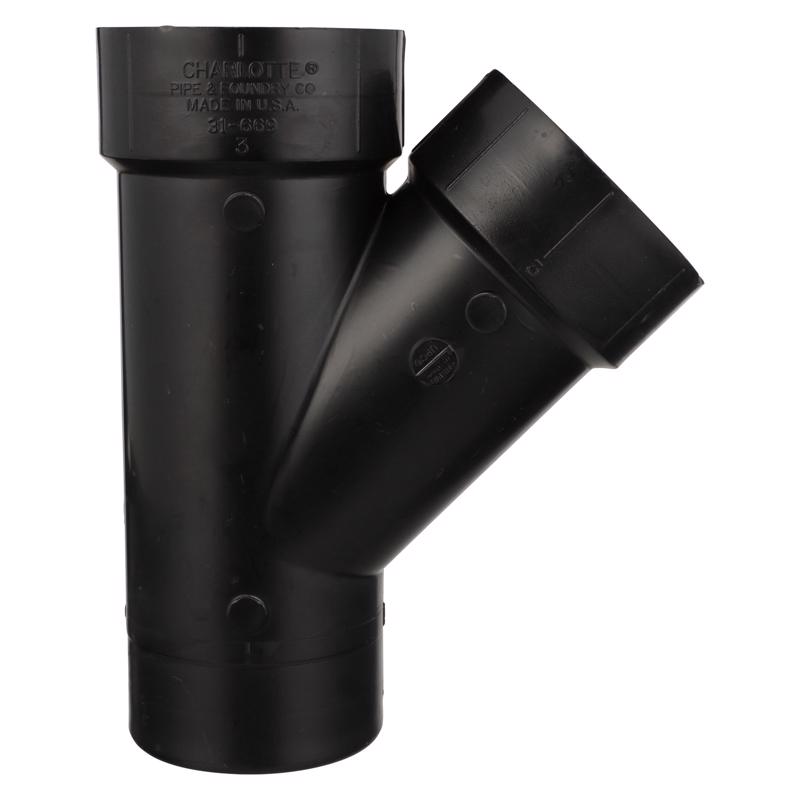 Charlotte Pipe 3 in. Spigot X 3 in. D Hub ABS Street Wye