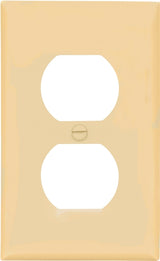 Eaton Wiring Devices BP5132V Wallplate, 4-1/2 in L, 2-3/4 in W, 1 -Gang, Nylon, Ivory, High-Gloss, Flush Mounting, Pack of 5